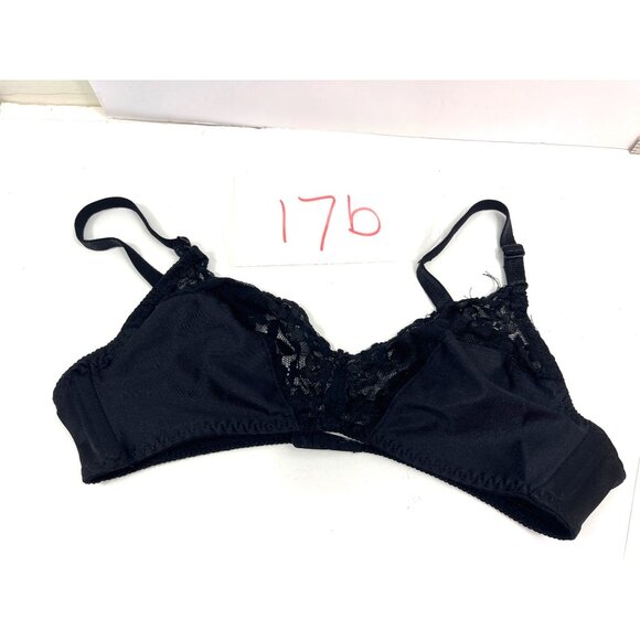 Whisper Soft Black Lace Nylon & Lycra Wireless Bra Size 36 Adjustable Straps 17b - Picture 5 of 6